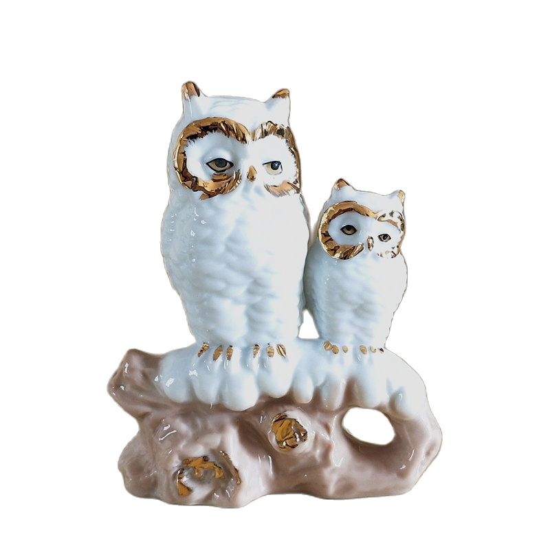 Art Craft Mother'S Day - Figurine de hibou mère en porcelaine