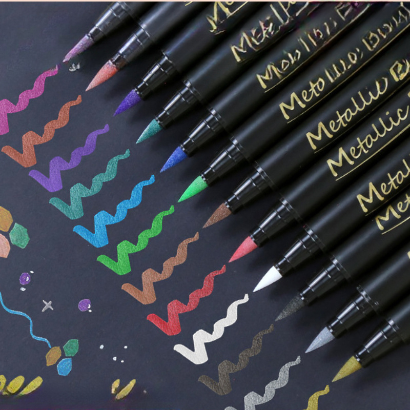 Art Craft Mother'S Day - 10 stylos marqueurs à paillettes métalliques,