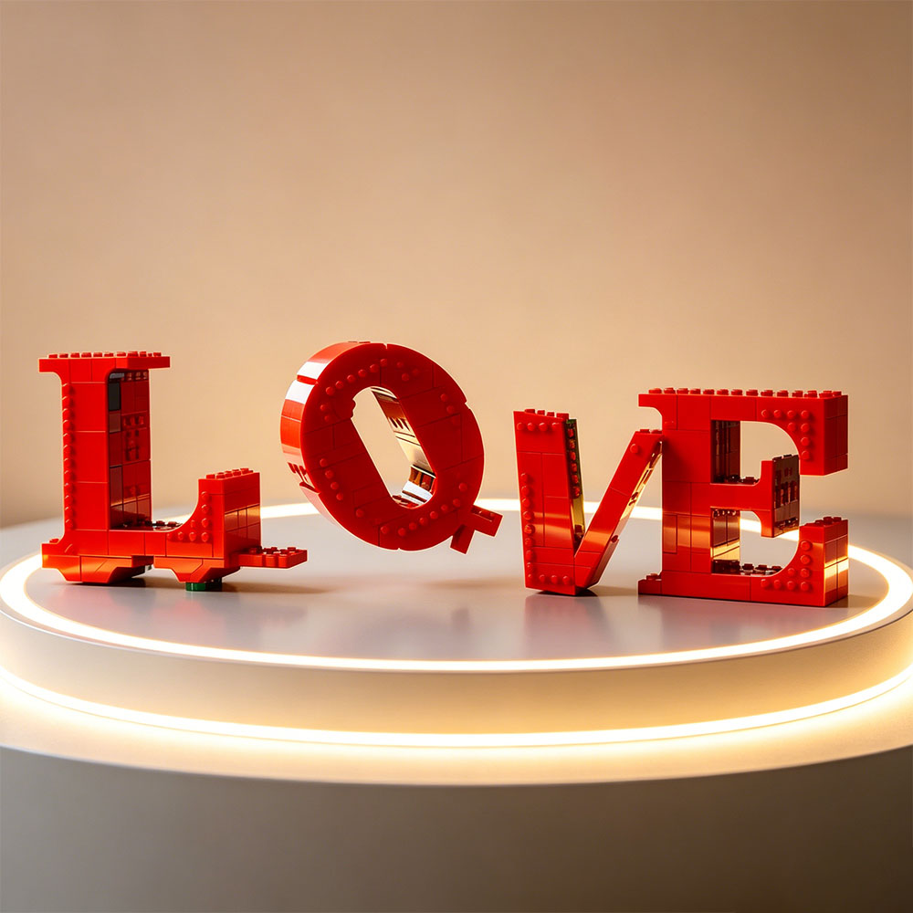 Art Craft Disney - Sculpture LOVE en briques, artisanat d'art,