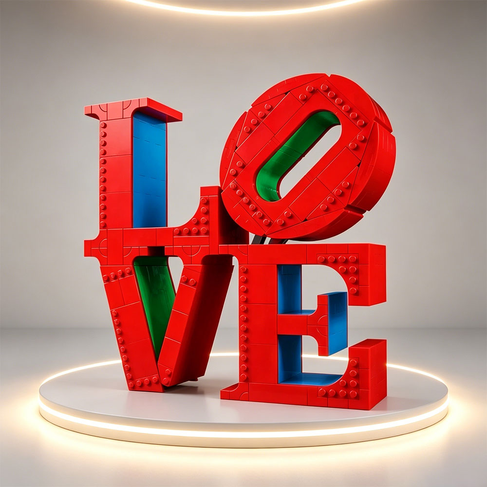 Sculpture LOVE en briques, art - Art Craft Disney avis et prix