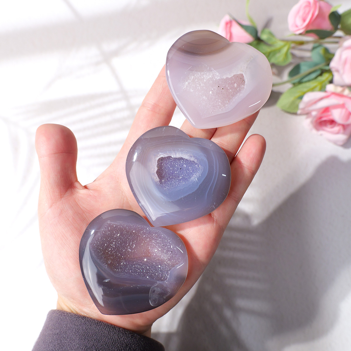 Agate naturelle en forme de cœ - Art Craft Mother'S Day avis et prix